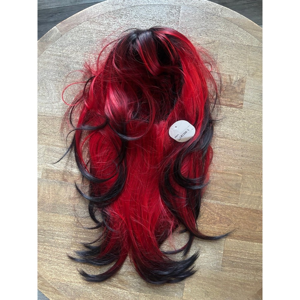 Red and Black Ombre Adult Wig Halloween Costumes